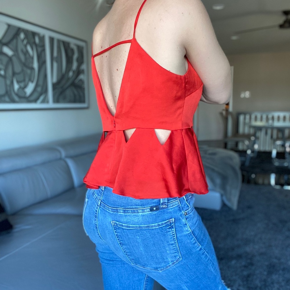 Topshop Women’s Flirty Blouse in Red/Orange: Size 6